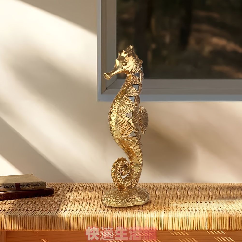 オブジェ 置物 タツノオトシゴ ゴールド オーナメント インテリア ミニチュア オシャレ インテリア雑貨 室内 寝室 玄関 庭 ガーデニング プレゼント ギフト 樹脂zsp0305