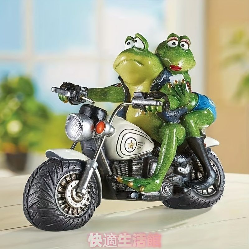 オブジェ 置物 オーナメント バイクに乗っているカエル かえる 玄関