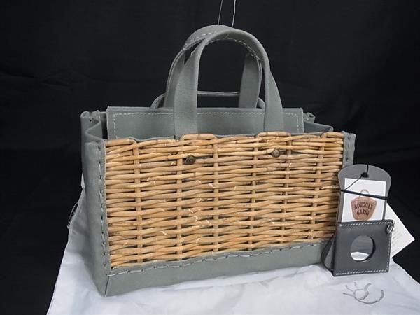 □美品□ eb.a.gos エバゴス キャンバス ヨコナガトート ラタン