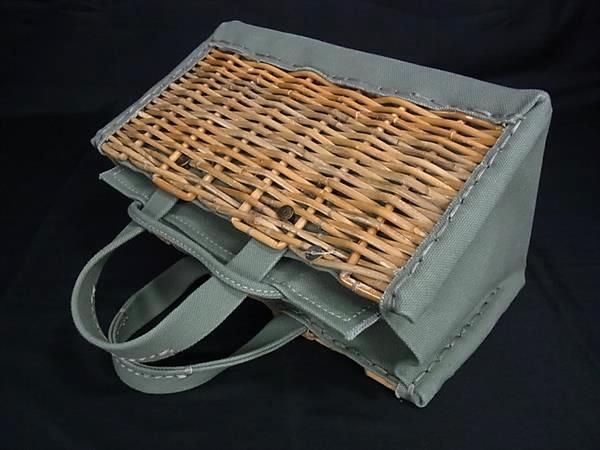 □美品□ eb.a.gos エバゴス キャンバス ヨコナガトート ラタン