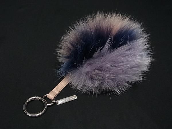 □美品□ FENDI フェンディ ボンボンチャーム ファー×レザー
