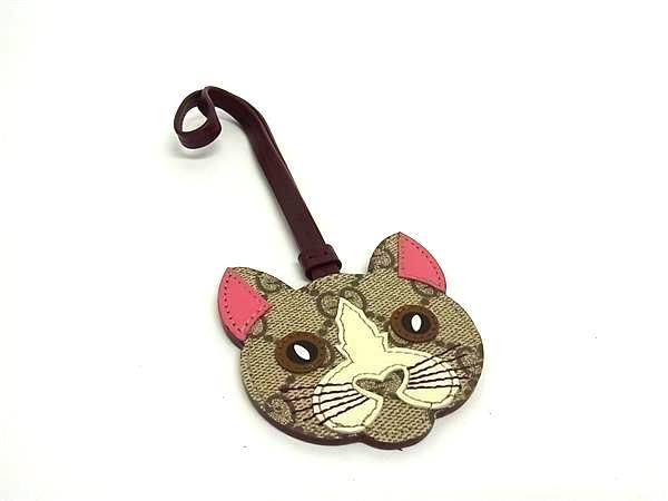 □極美品□ GUCCI グッチ GGスプリーム キャットシェイプ PVC×レザー