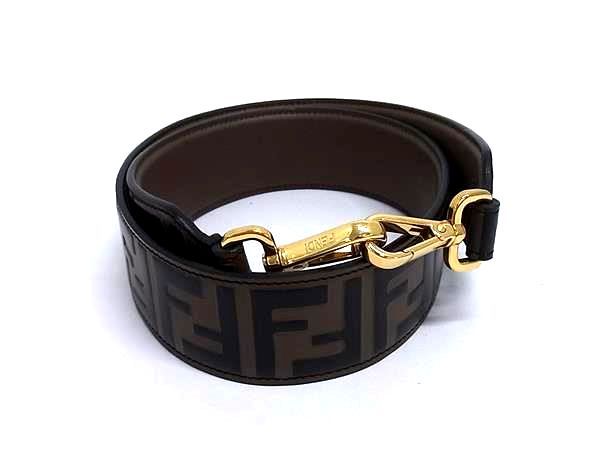 □美品□ FENDI フェンディ ズッカ柄 ストラップ ユー レザー バッグ用