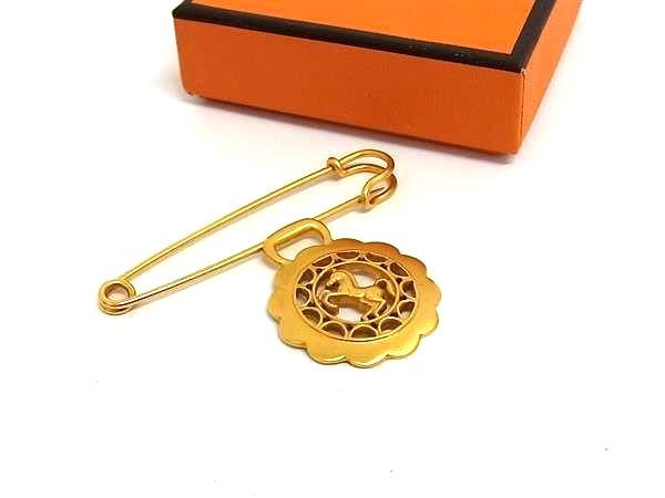 □美品□ HERMES エルメス 馬 ホース ピンブローチ ピンバッジ