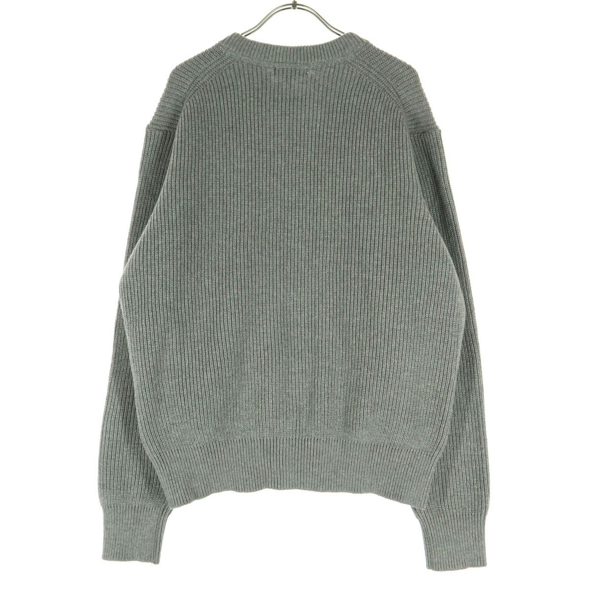 美品 UNIQLO : C ユニクロシー 長袖 ノーカラー ニット ジップジャケット L グレー メンズ 古着