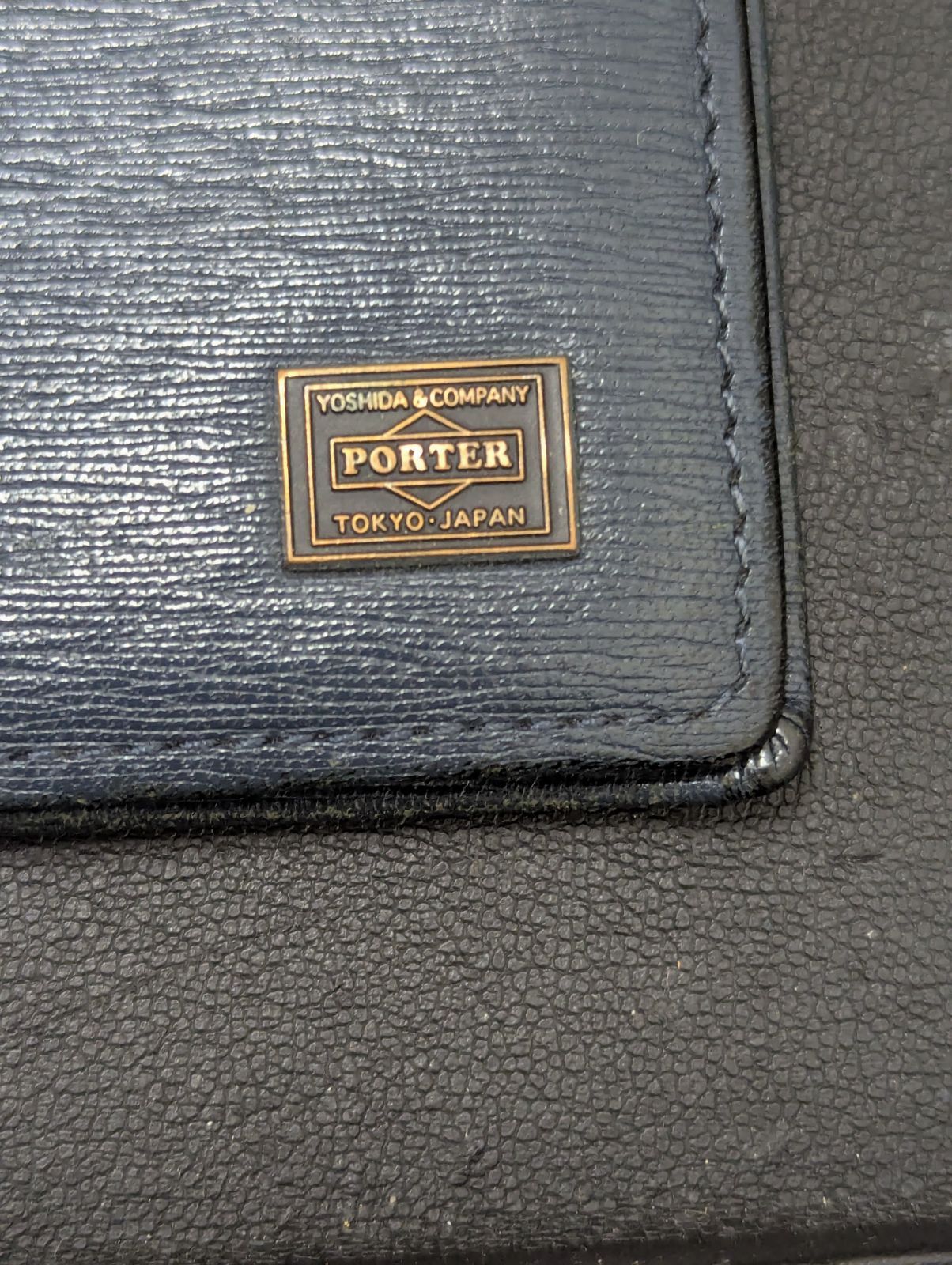 PORTER ポーター パスポートケース カレント ネイビー レザー - メルカリ