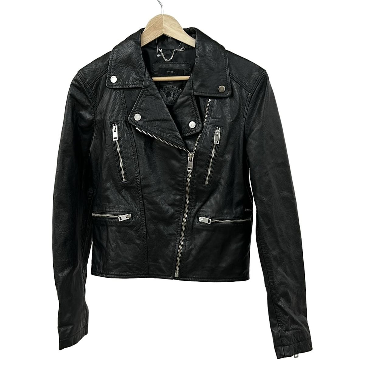 DIESEL(ディーゼル) ライダースジャケット サイズS レディース - 黒 