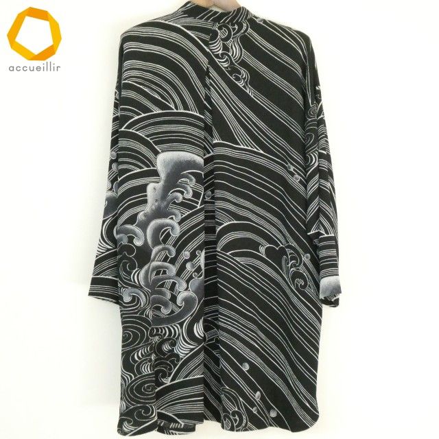 ジャケット・アウター #a 詩仙堂 ヒトシタムラ コート 黒 グレー系 波 