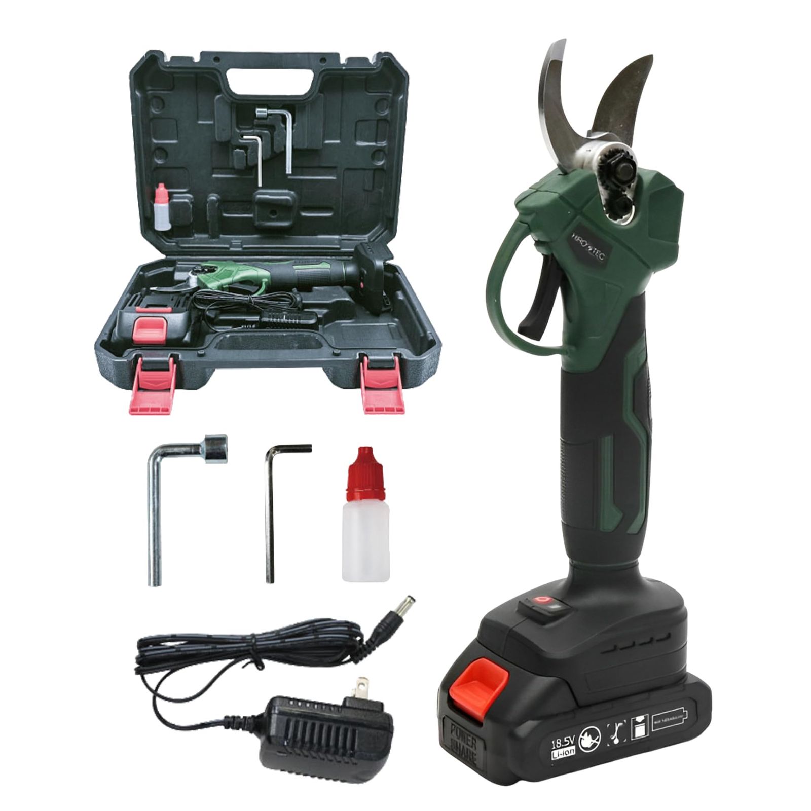 迅速に発送 東京Deco 2025モデル 電動 剪定バサミ 18.5V 切断径40mm 充電式 電動バサミ 収納ケース付き 2段階開き角度調節可 コードレス充電式剪定バサミ 高枝切り 大容量 バッテリー付き 枝切り 電線 ケーブル 223bdd31