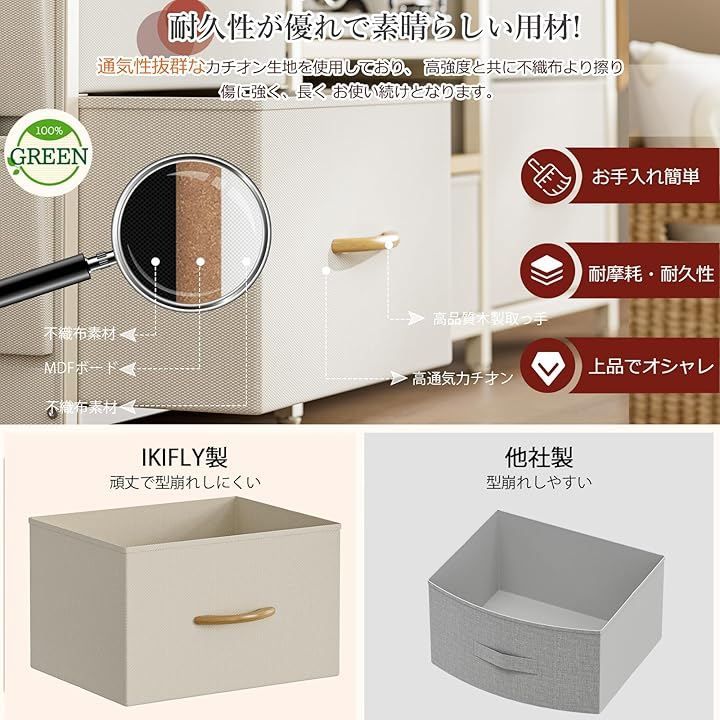 IKIFLY テレビ台 テレビボード 収納チェスト ロータイプ 棚付き
