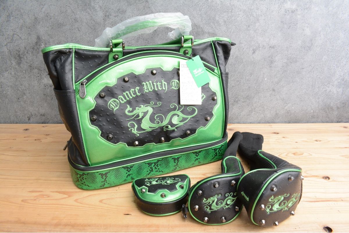 豪華3点セット】ダンスウィズドラゴン メンズ カート式キャディバッグ