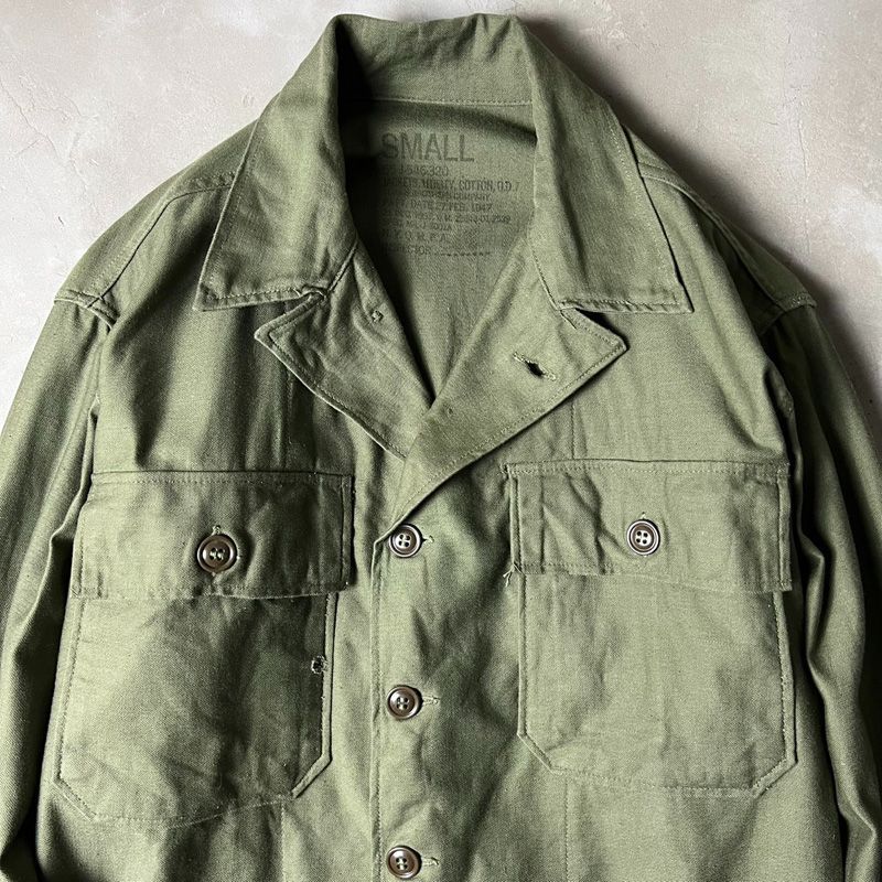 最初期 50s 51年製 US ARMY 米軍実物 OG-107 コットン サテン