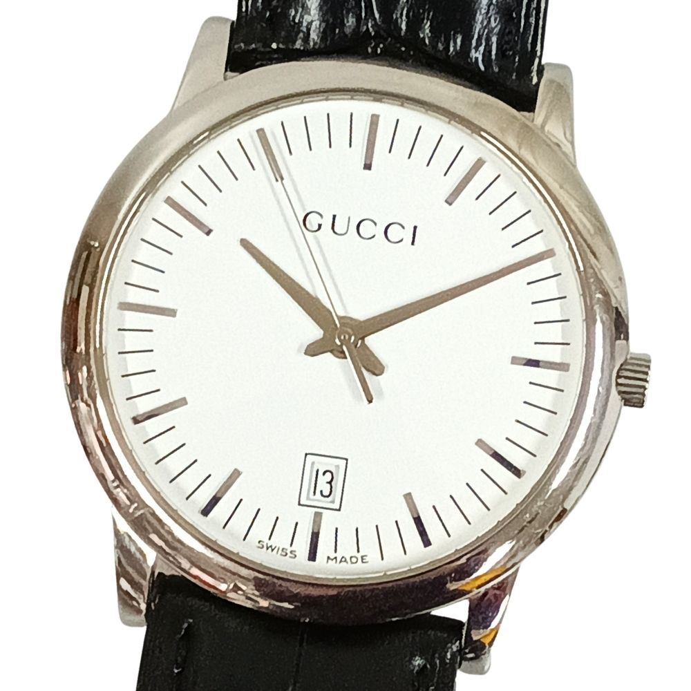 GUCCI グッチ 5600M デイト クォーツ メンズ 革ベルト社外 腕時計 正規