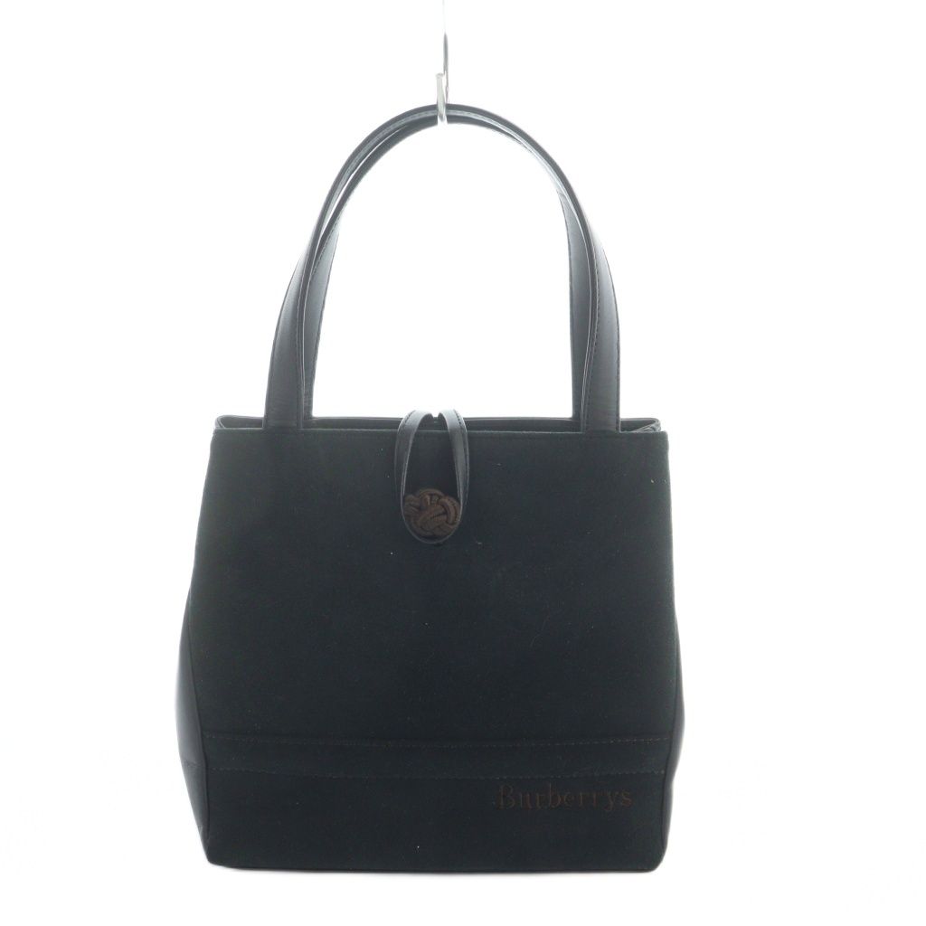 バーバリーズ Burberrys ハンドバッグ ミニトート スエード ロゴ 黒