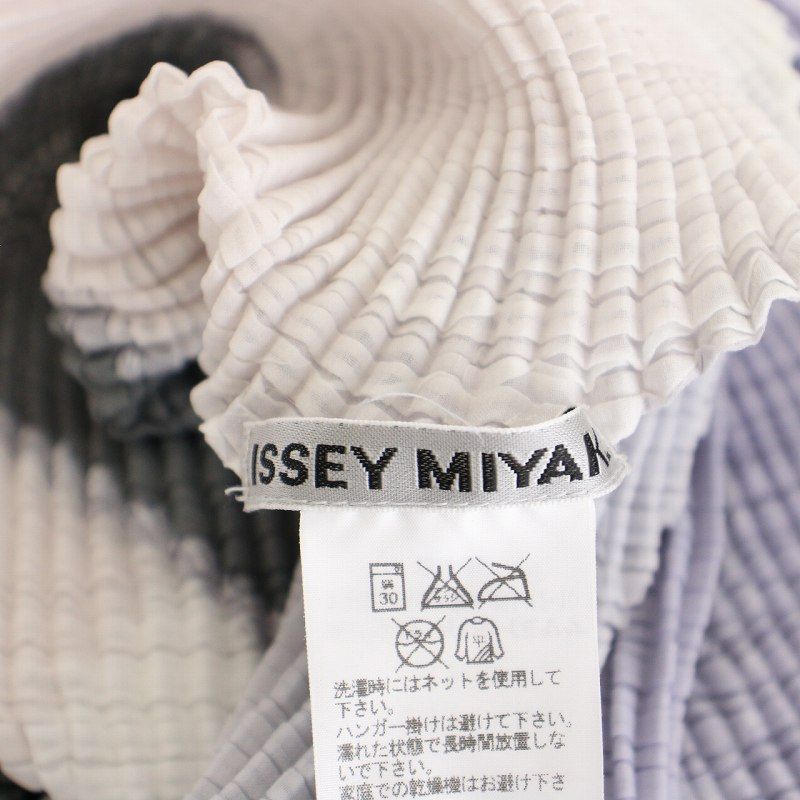 イッセイミヤケ ISSEY MIYAKE カットソー ハイネック 変形 総柄 五分袖