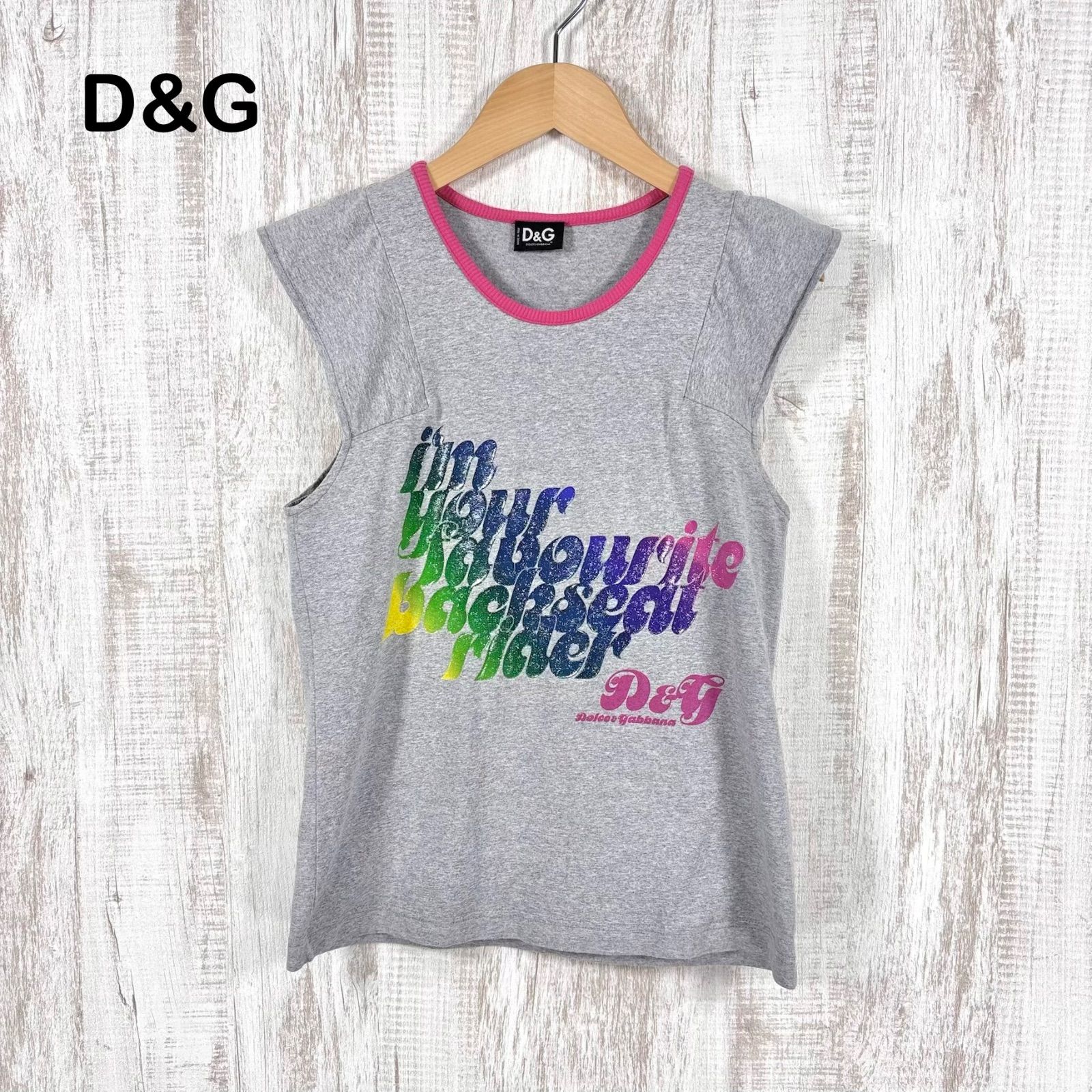 D&G ドルチェアンドガッバーナ ラメ レインボー タンクトップ y2k D&G ドルチェアンドガッバーナ ラメ レインボー タンクトップ y2k