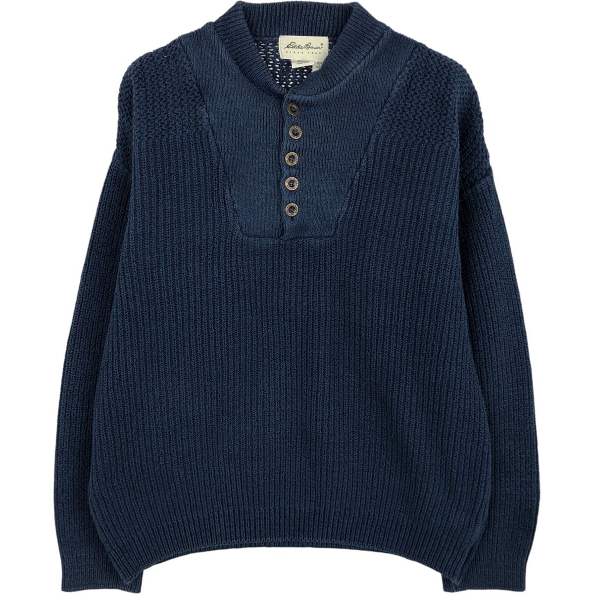 古着 ~00年代 エディーバウアー Eddie Bauer ヘンリーネック リブ編み