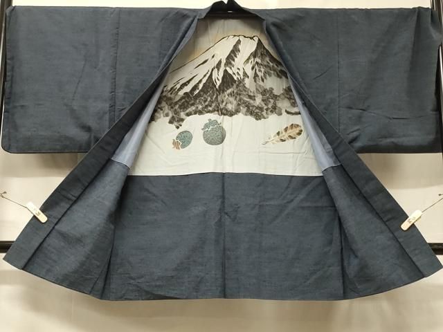逸品 正絹 紬 霞文 平和屋着物○男性 アンサンブル 長羽織 平和
