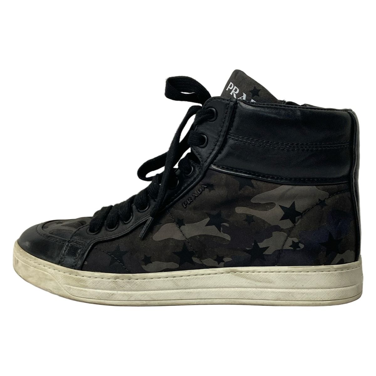 PRADA(プラダ) スニーカー 38.5 メンズ - ダークブラウン×黒×マルチ