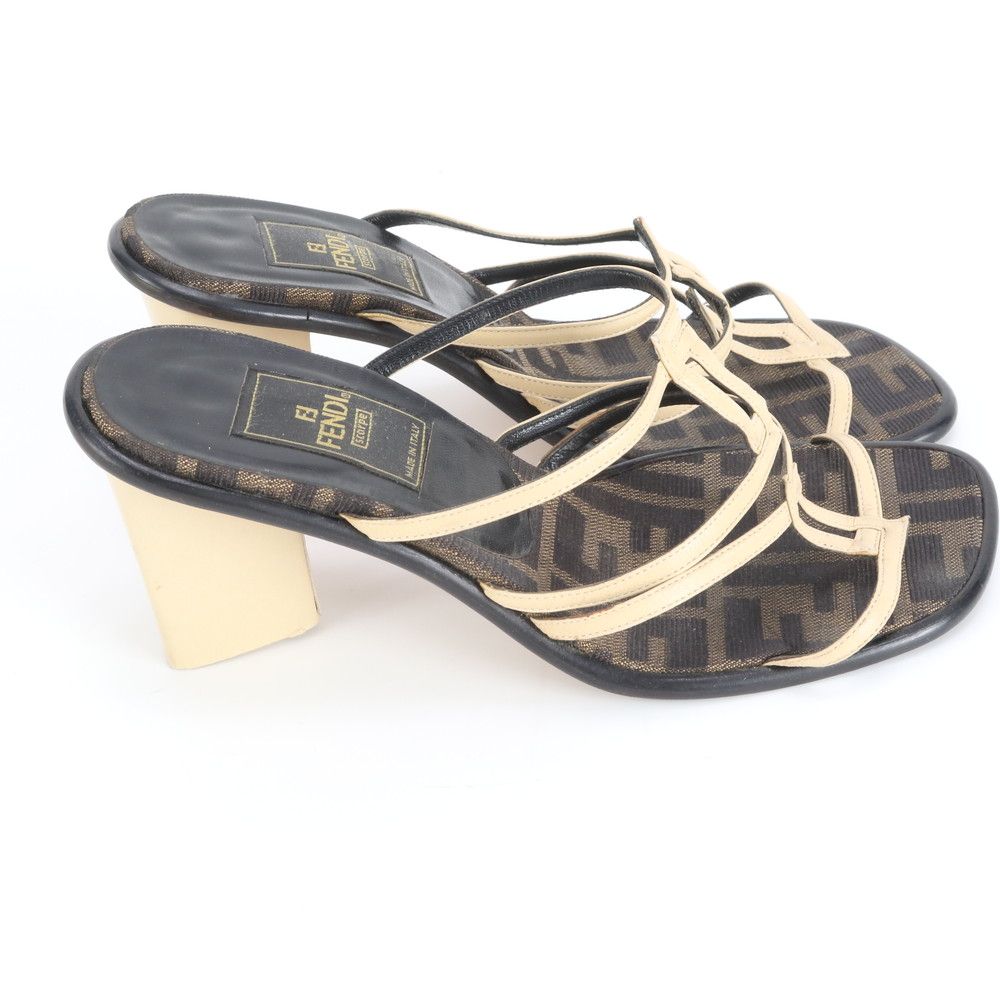 フェンディ ズッカ ミュール サンダル 35 FF ヒール 靴 シューズ