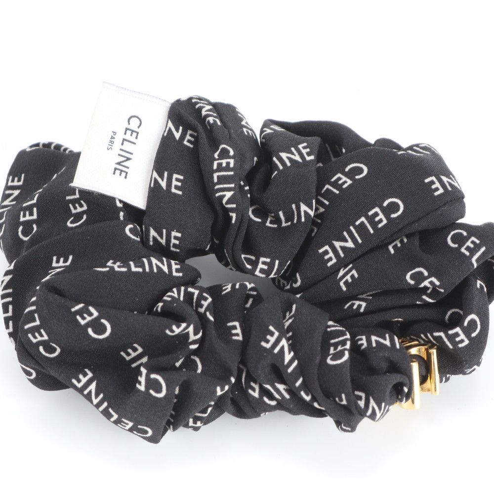 極美品 セリーヌ レイユール ロゴ シュシュ トリオンフ シルク 100