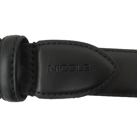 ニコル NICOLE ベルト ロゴ型押し レザー ブラック 黒 ニコル NICOLE ベルト ロゴ型押し レザー ブラック 黒 - メルカリ