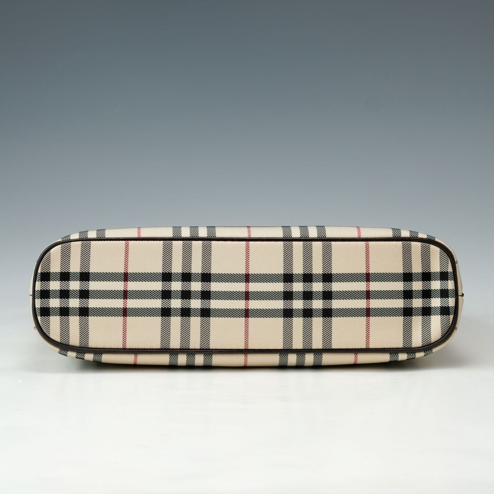 極美品 BURBERRY バーバリー ロゴプレート ノバチェック トートバッグ