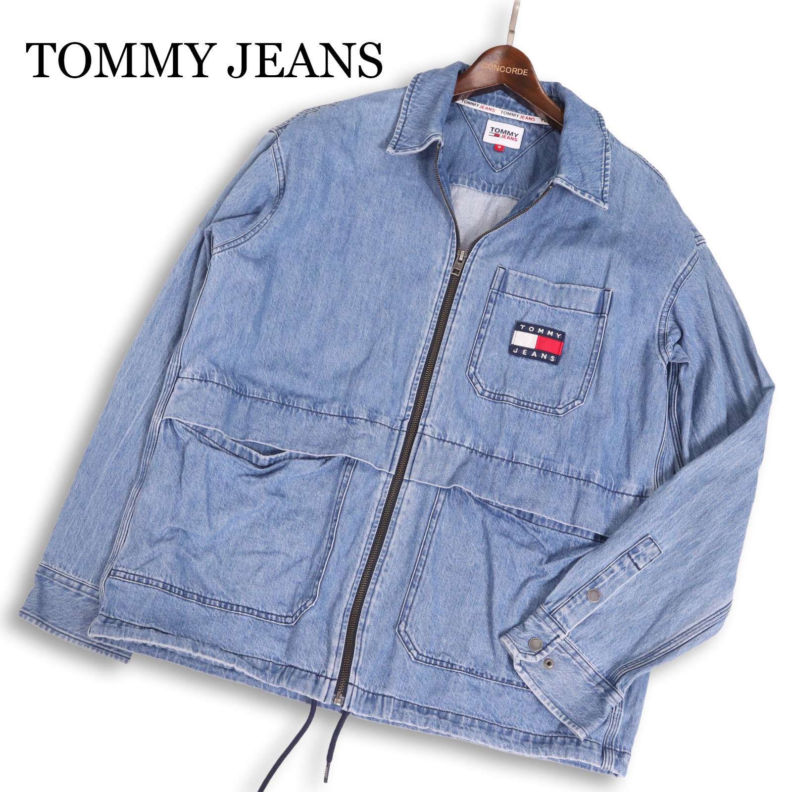 TOMMY JEANS トミーヒルフィガー 通年 バック ロゴ刺繍☆ USED加工 