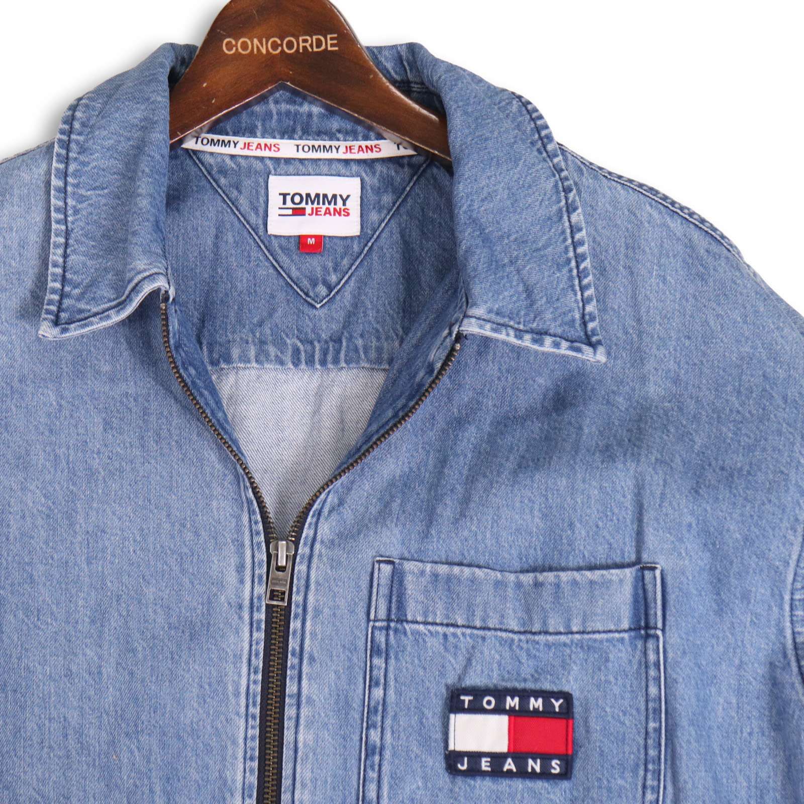 TOMMY JEANS トミーヒルフィガー 通年 バック ロゴ刺繍☆ USED加工 