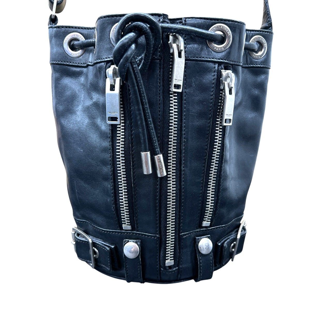SAINT LAURENT 希少 サンローラン エディ期 ライダース バケット