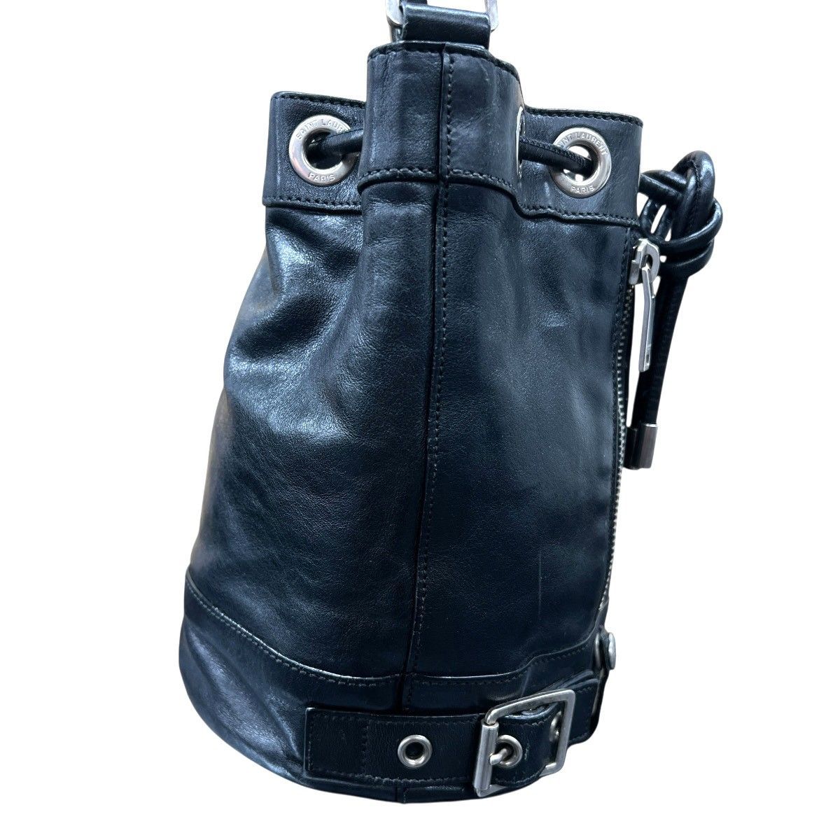 SAINT LAURENT 希少 サンローラン エディ期 ライダース バケット