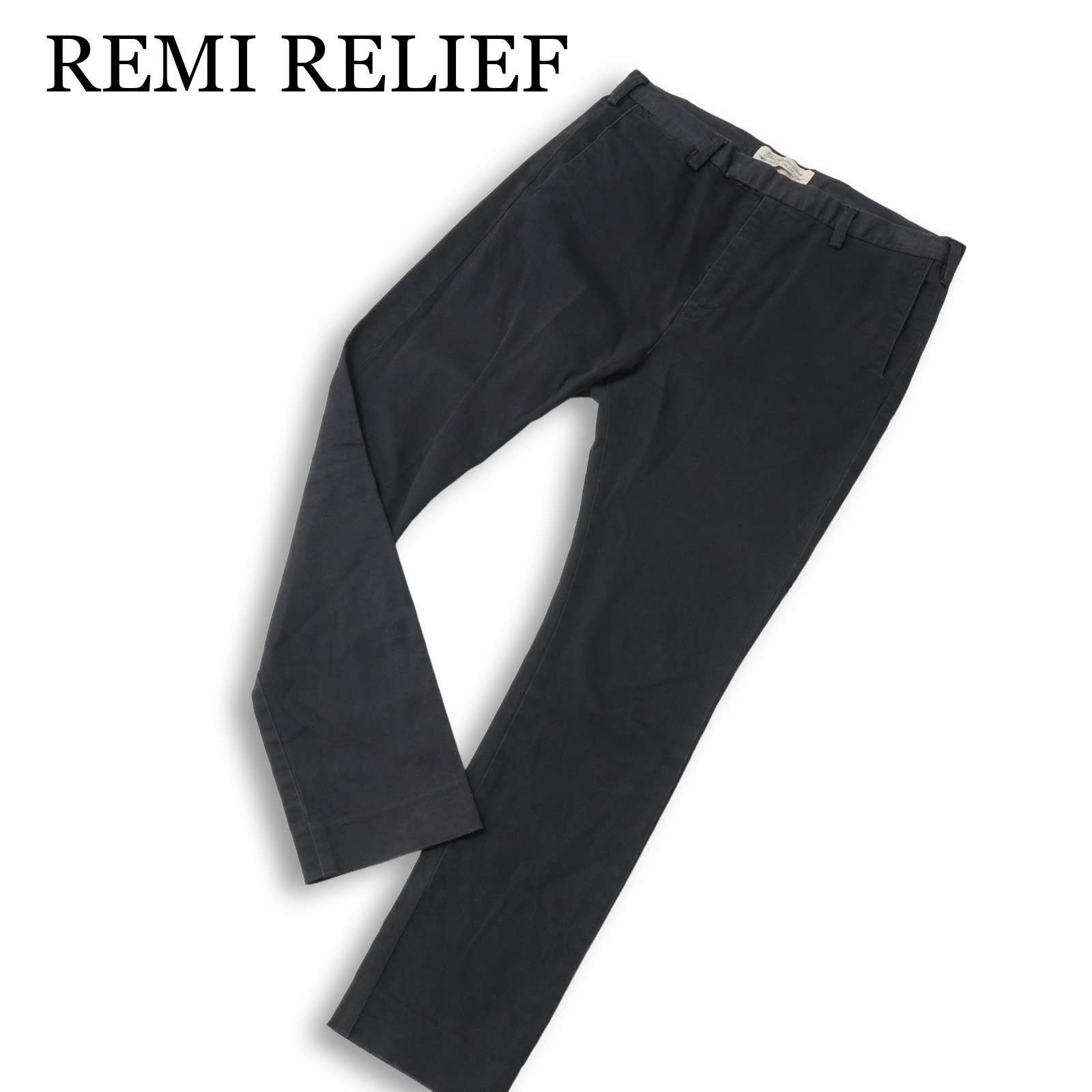 REMI RELIEF レミレリーフ 通年 ストレッチ ツイル スリム チノ パンツ チノパン Sz.L　メンズ グレー 日本製