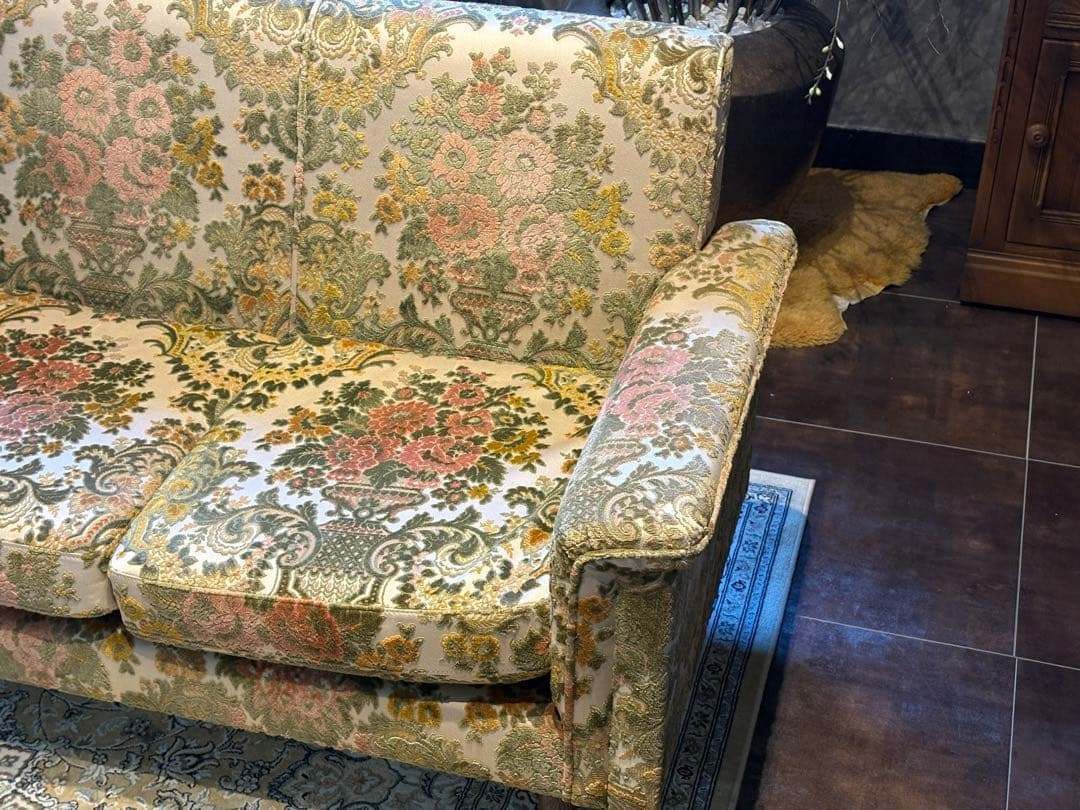 金華山織 3Pソファ ヴィンテージ レトロ ヨーロピアン クラシック In