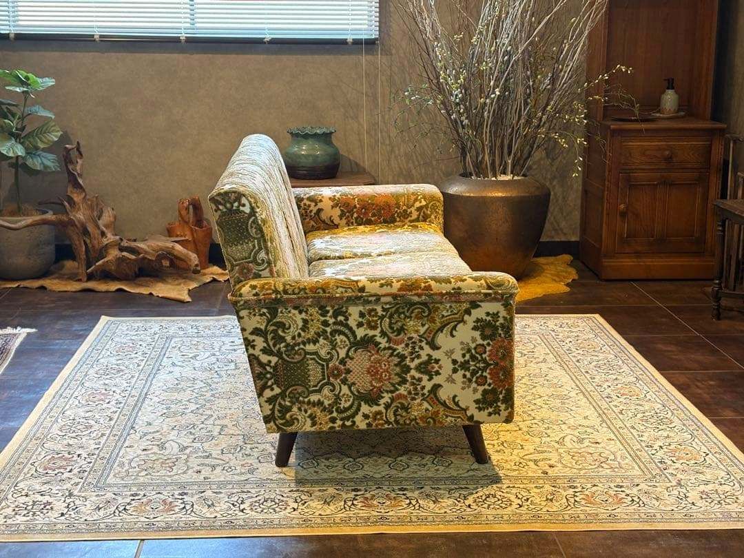 金華山織 3Pソファ ヴィンテージ レトロ ヨーロピアン クラシック In