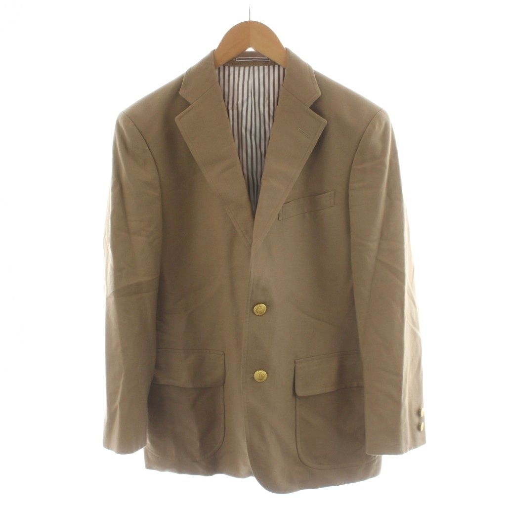 ジェイプレス J.PRESS テーラードジャケット シングル 金ボタン 裏地ストライプ柄 ウール ベージュ 0215 BZ NW 0030 /AN39 ECD001