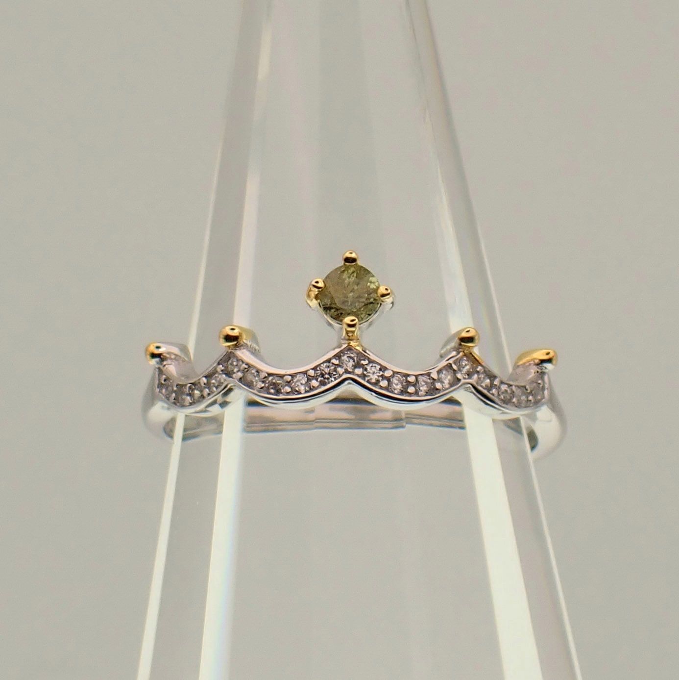 【デマントイドガーネット】フリーサイズリング【ロジウムカラー】