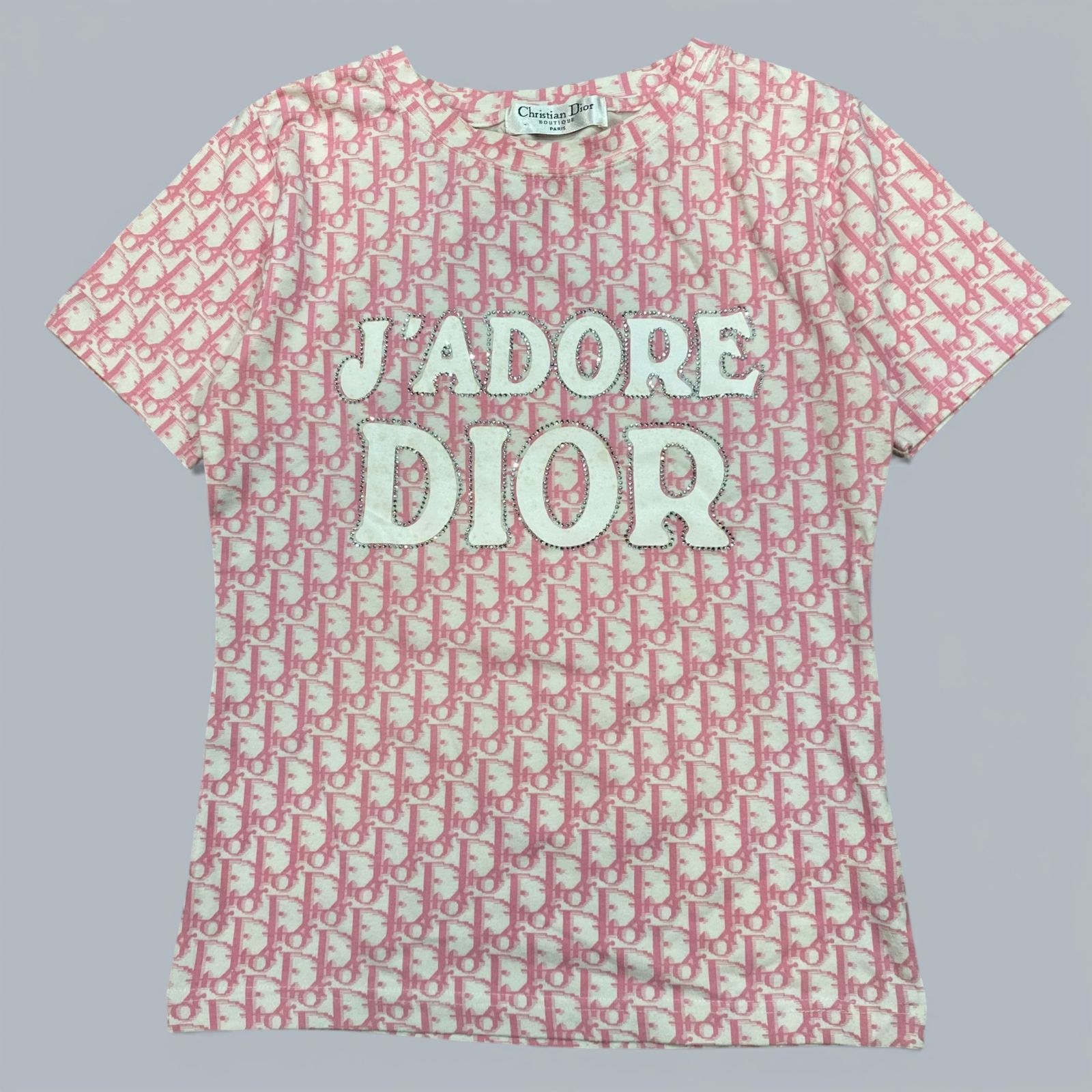 Christian Dior クリスチャンディオール 総柄Tシャツ ピンク KT60-D1ー 