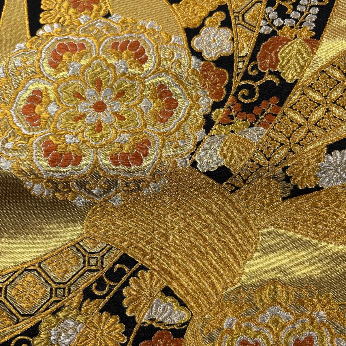 振袖 身丈169cm 裄丈70.5cm L 袷 袋帯フルセット 牡丹 松 金糸 紫 正絹