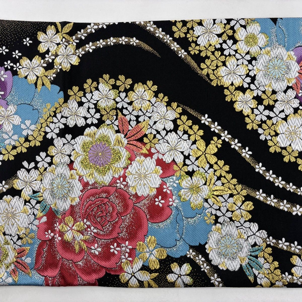 美品】 袋帯 秀品 桜 金銀糸 箔 黒 六通 正絹 【中古】 - メルカリ