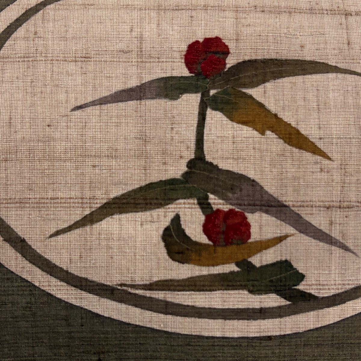 美品】 名古屋帯 秀品 紬地 草花 刺繍 茶色 正絹 【中古】 - メルカリ