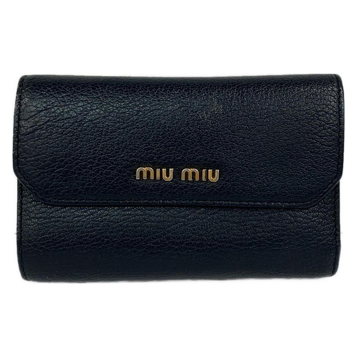 miumiu(ミュウミュウ) 3つ折り財布 - ダークネイビー L字ファスナー 