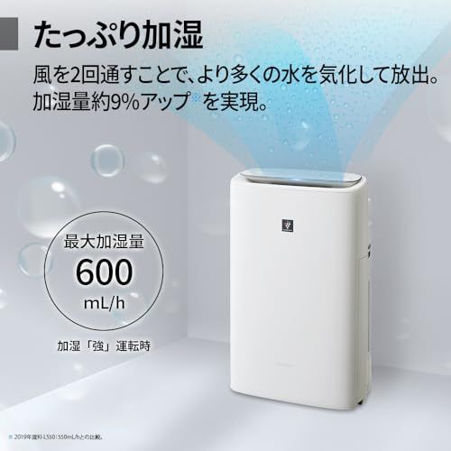 シャープ 空気清浄機 KI-SS50-W プラズマクラスター 25000 加湿 浮遊