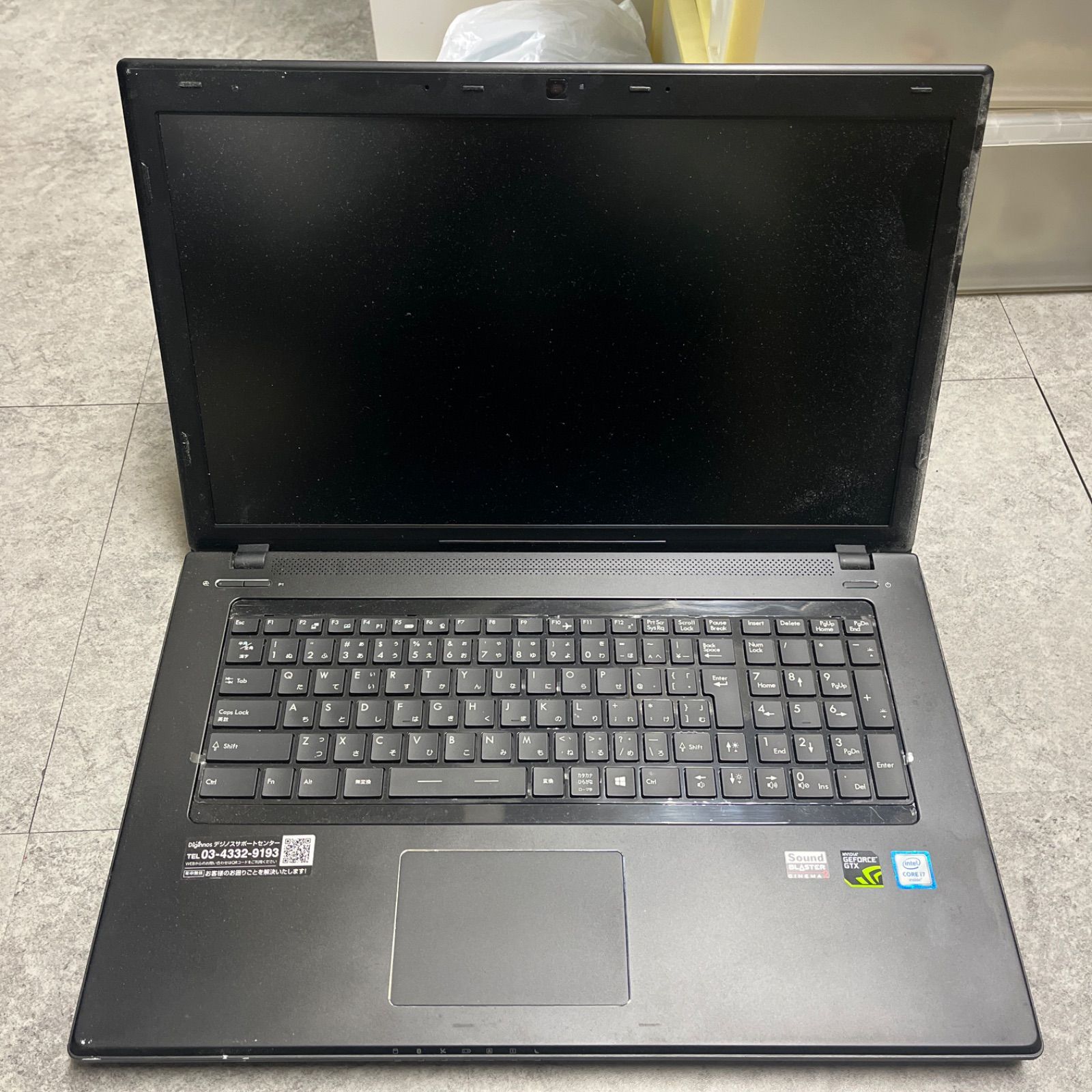ジャンク品】GALLERIA ガレリア ノートパソコン PC 本体 QSF960HG 