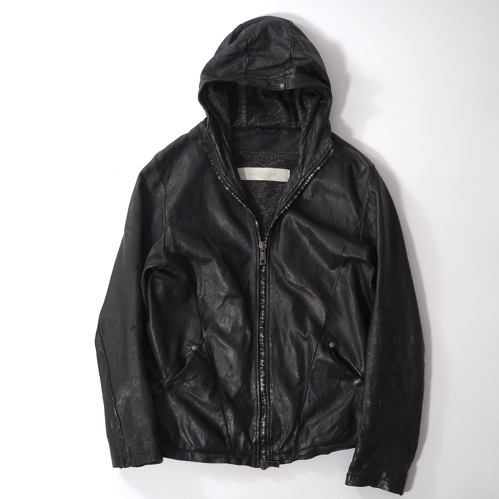 ジョルジオブラット GIORGIO BRATO レザージャケット 48 ブラック