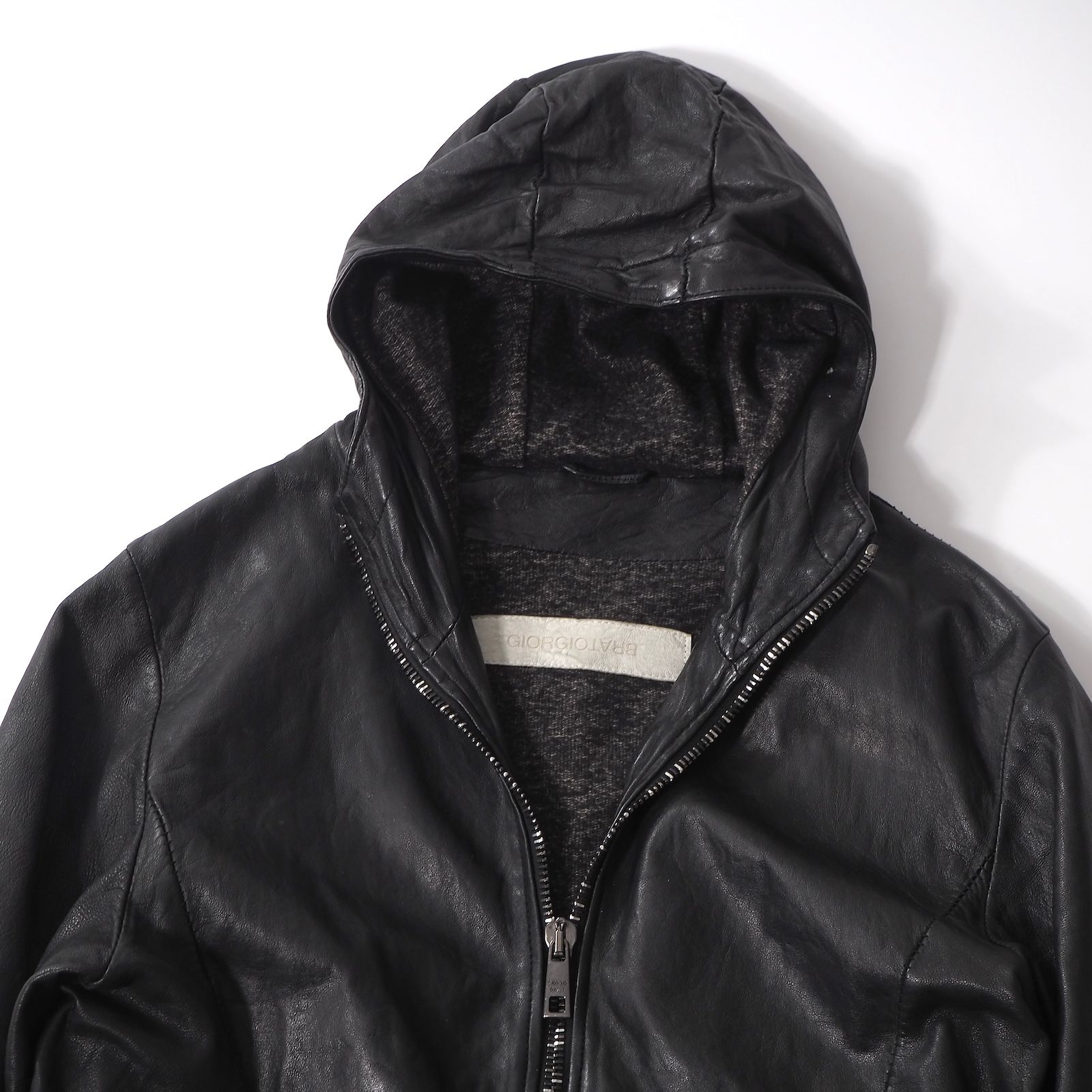 ジョルジオブラット GIORGIO BRATO レザージャケット 48 ブラック