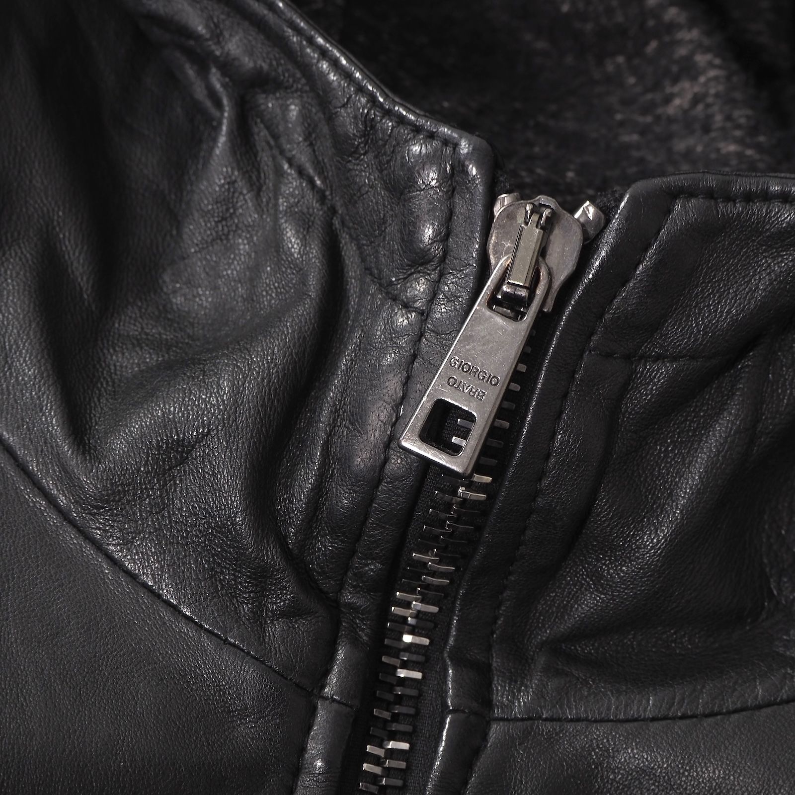 ジョルジオブラット GIORGIO BRATO レザージャケット 48 ブラック