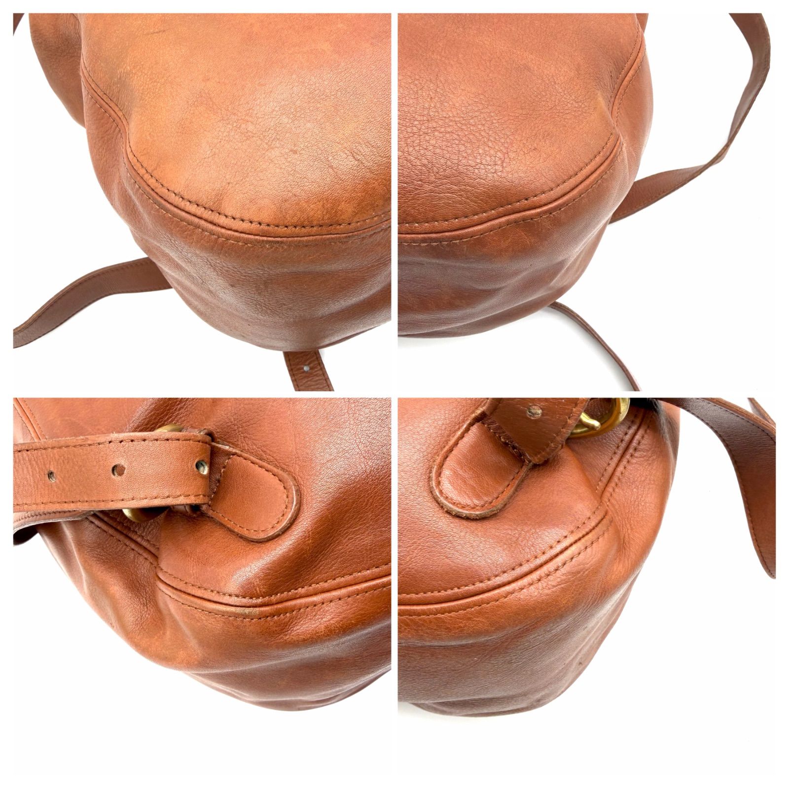 oldcoach y2k backpack brown leather unisex オールドコーチ バック 