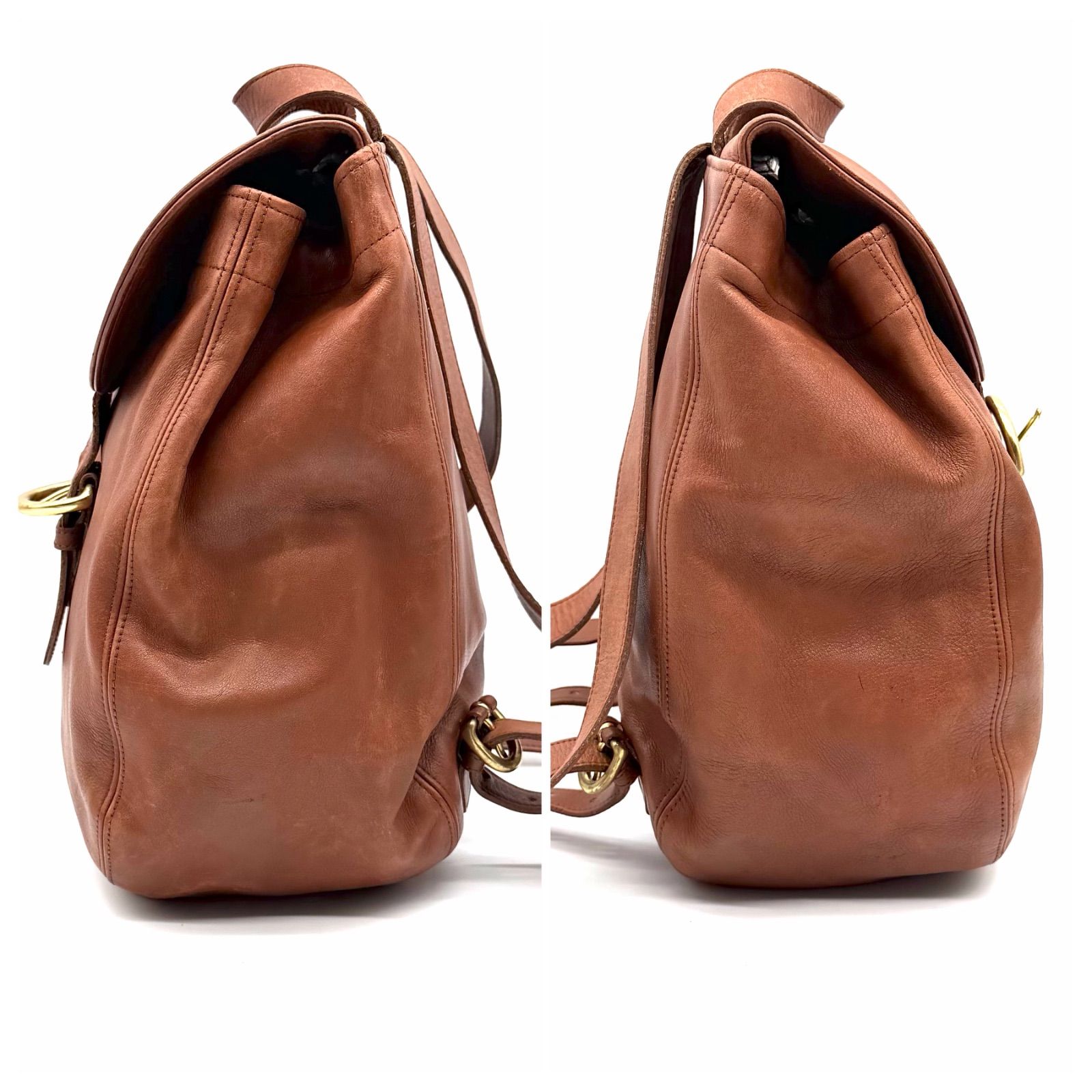 oldcoach y2k backpack brown leather unisex オールドコーチ バック 