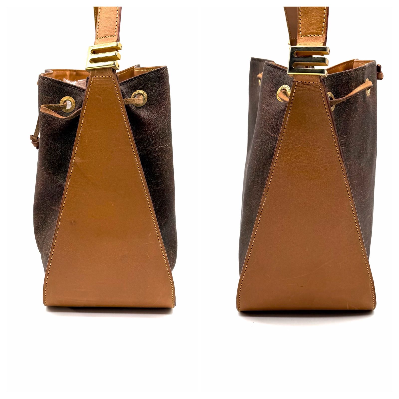 ETRO エトロ ショルダーバッグ ペイズリー 巾着 ヴィンテージ PVC 本革 
