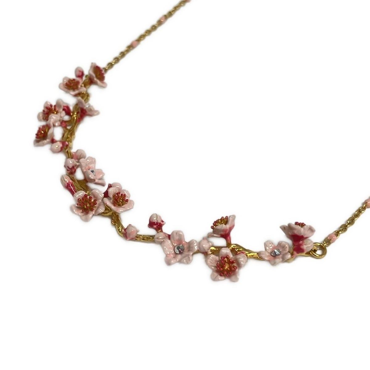 Les Nereides(レネレイド) ネックレス美品 - ゴールド×ライトピンク 